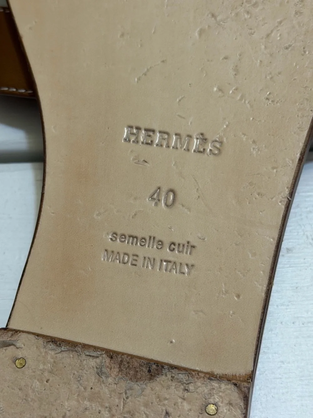 Hermès Oran Gold Iconic H Calfskin Slide Sandal Size 40 - Picture 11 of 16